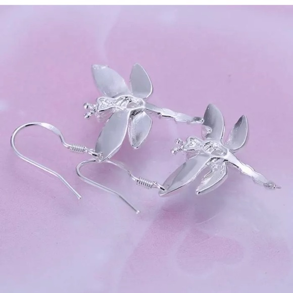 Sterling Silver Dragonfly Earrings NEW - Picture 2 of 4